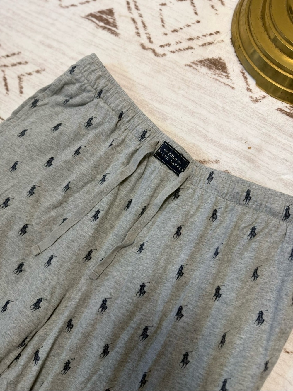 Polo Ralph Lauren Mens L Gray Pony Logo Lounge Pajama Pants - Picture 3 of 5